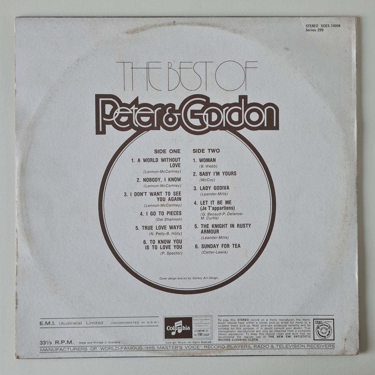 Peter & Gordon – The Best Of Peter & Gordon - 1972 (Australian reissue) - Vinyl Record LP