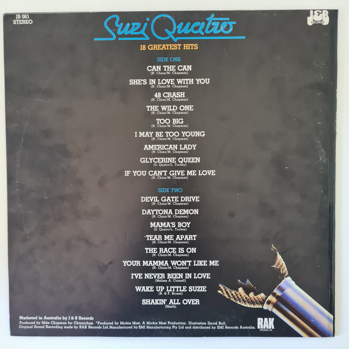 Suzi Quatro – Greatest Hits - 1980 (Mid 80's Australian Pressing) - Vinyl Record LP