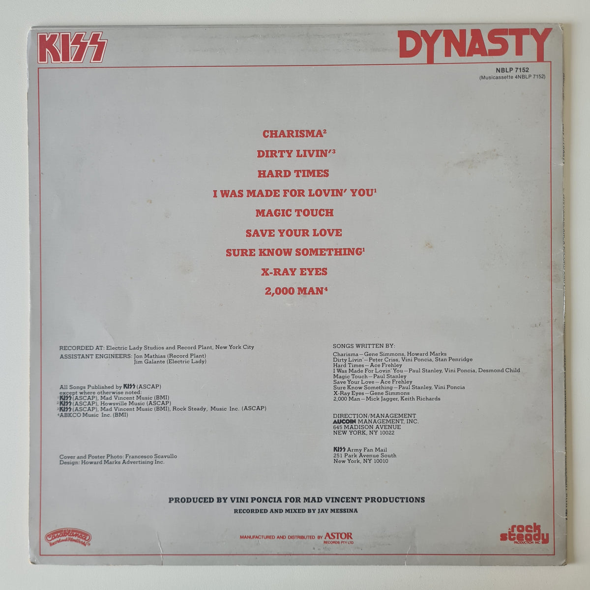 KISS – Dynasty - 1979 (First Australian Pressing)- Vinyl Record LP