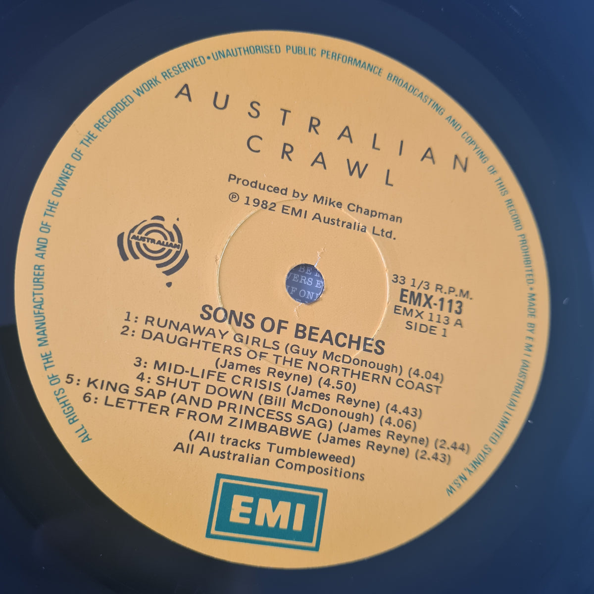 Australian Crawl – Sons Of Beaches - 1982 - Vinyl Record LP