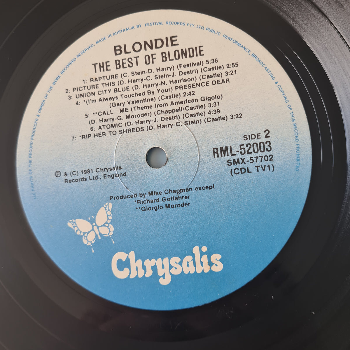 Blondie – Best Of Blondie - 1981 - Vinyl Record LP (see description)