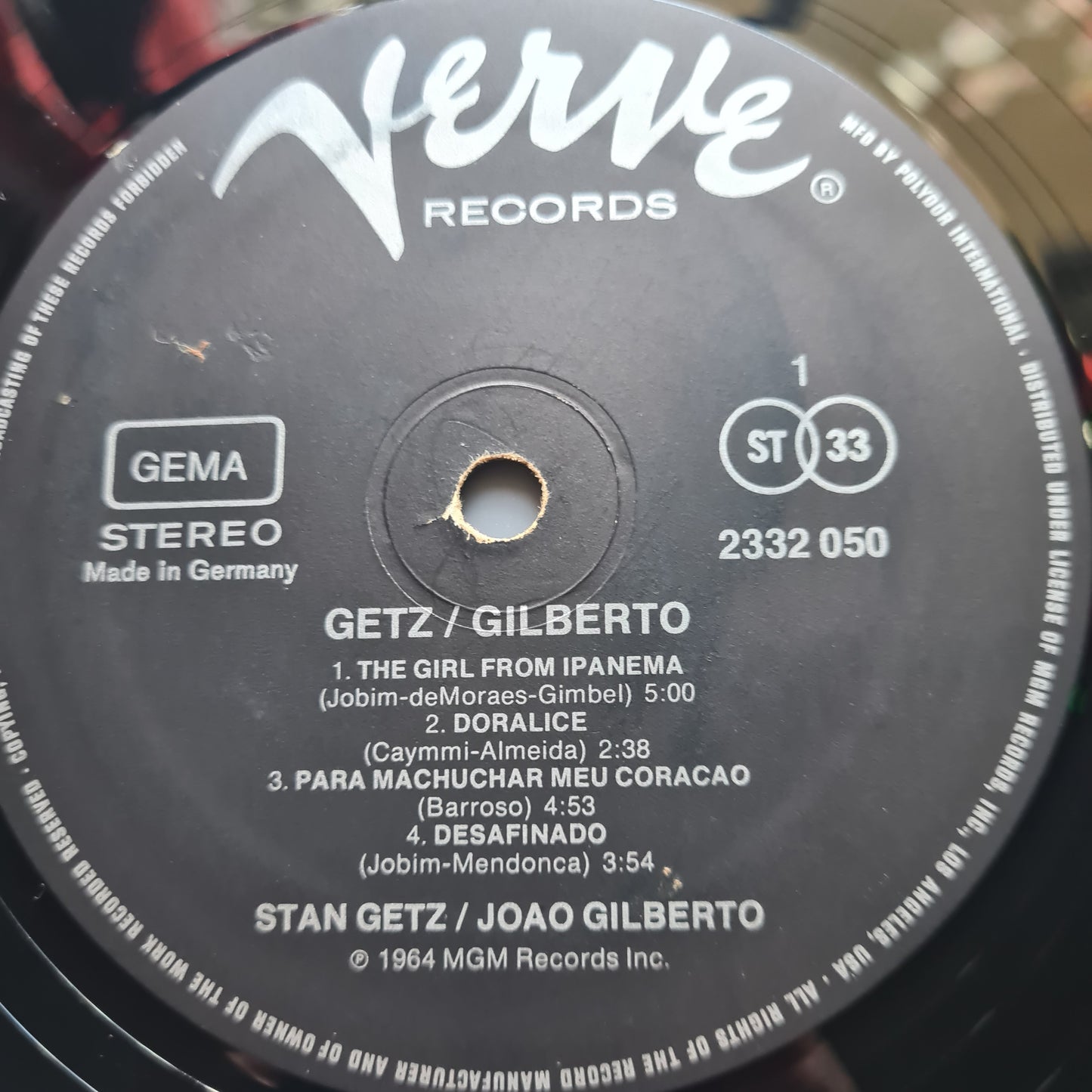 Stan Getz / João Gilberto Featuring Antonio Carlos Jobim - Getz / Gilberto - 1964 (1974 German Pressing) - Vinyl Record LP 🇧🇷