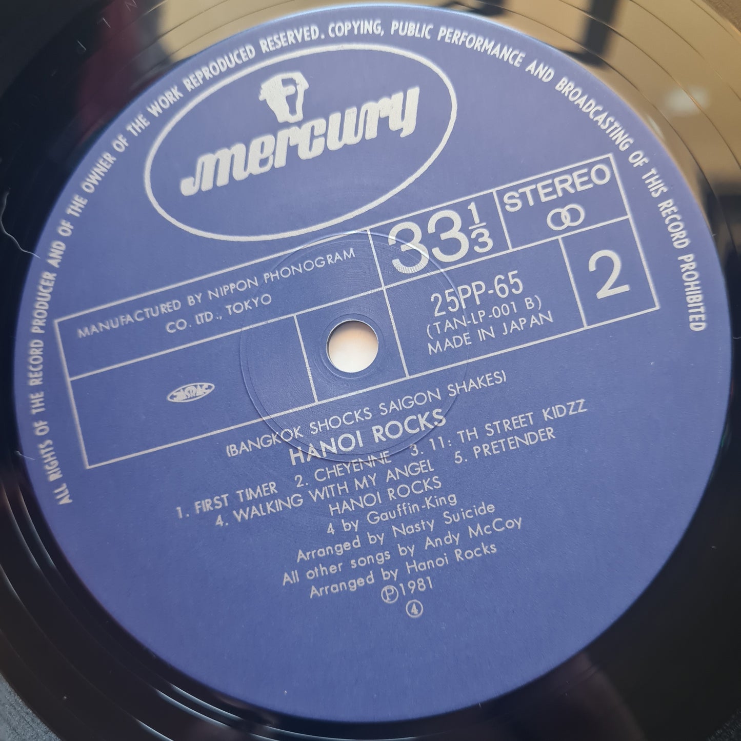 Hanoi Rocks – Bangkok Shocks Saigon Shakes Hanoi Rocks - 1982 (Japanese Press) - Vinyl Record LP