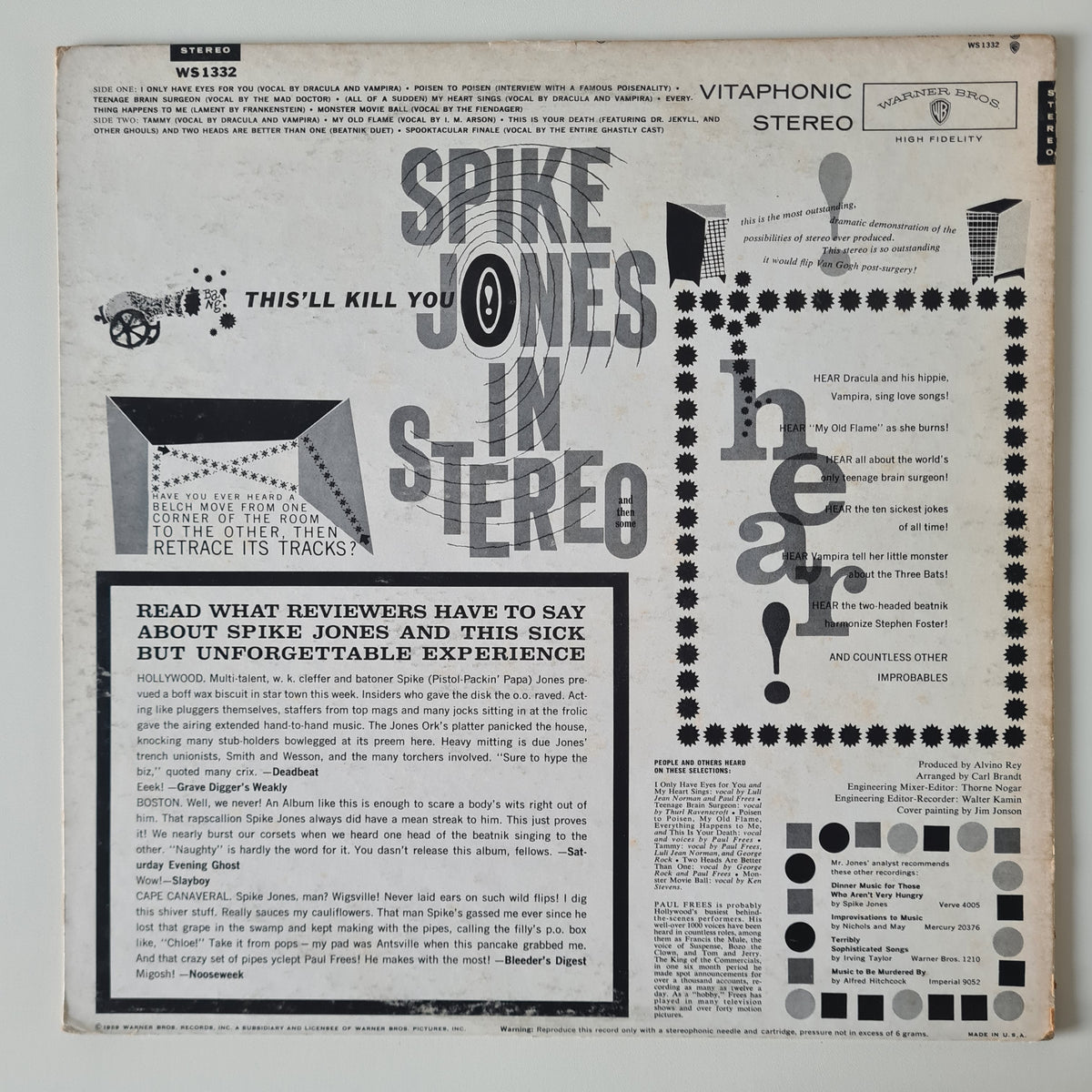 Spike Jones And The Band That Plays For Fun – Spike Jones in Hi-Fi and A Spooktacular in Screaming Sound - 1959 (70's USA Pressing) - Vinyl Record LP