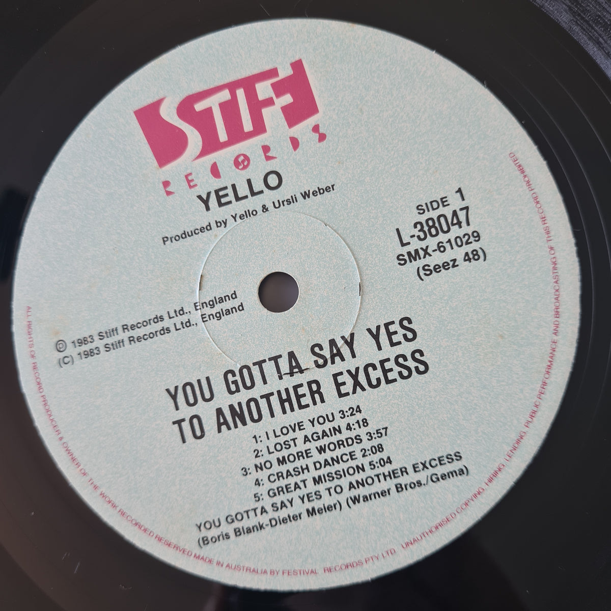 Yello – You Gotta Say Yes To Another Excess - 1983 - Vinyl Record LP