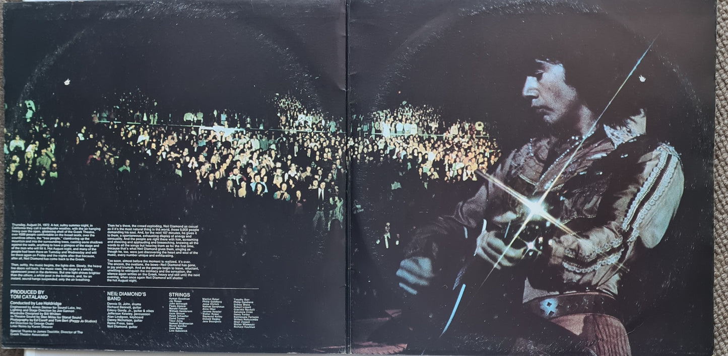 Neil Diamond – Hot August Night - 1972 (First Australian Pressing) - Vinyl Record 2LP