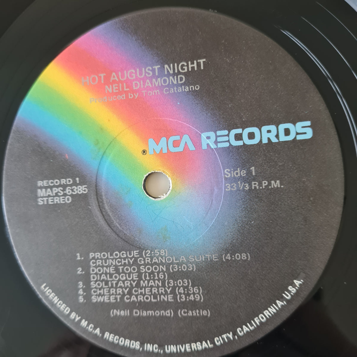 Neil Diamond – Hot August Night - 1972 (1973 2nd Australian Pressing) - Vinyl Record 2LP