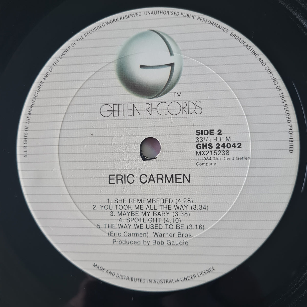 Eric Carmen – Eric Carmen - 1984 - Vinyl Record LP (Near Mint)
