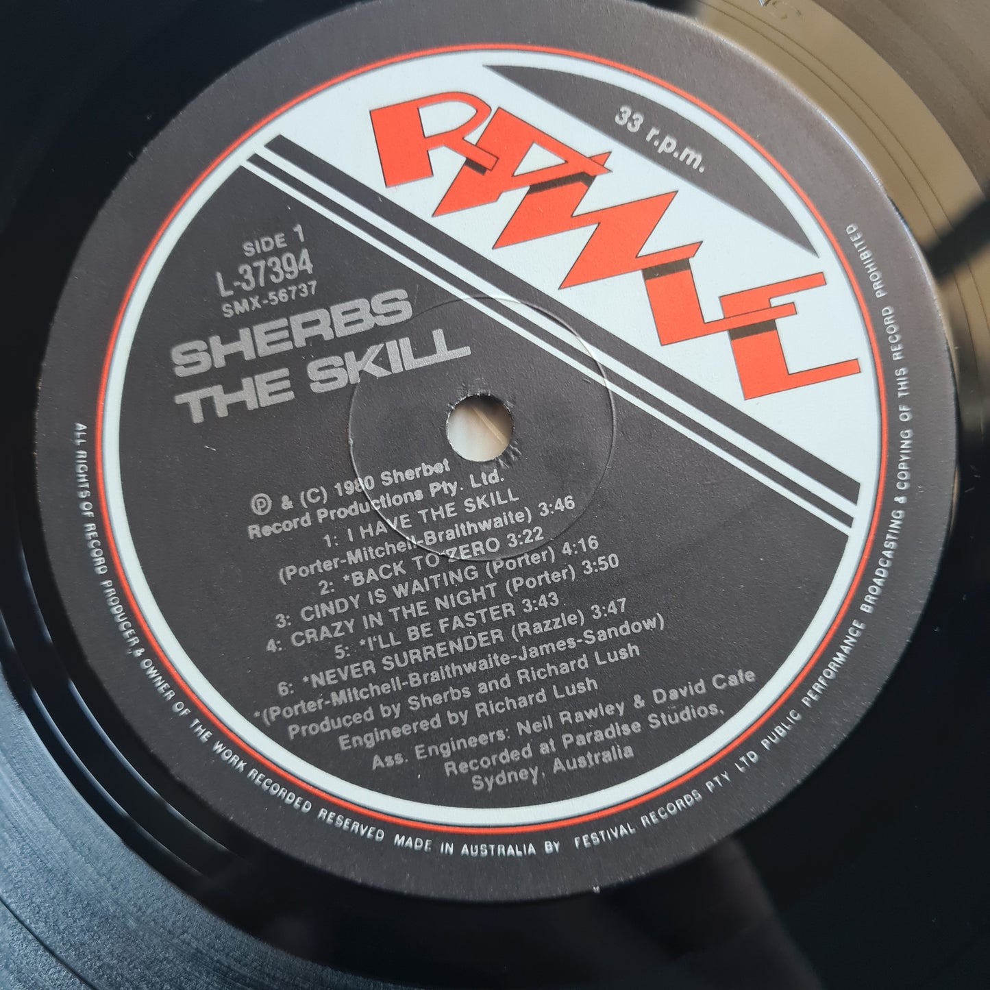 Sherbs (Sherbet) – The Skill - 1980 (Australian pressing)- Vinyl Record LP