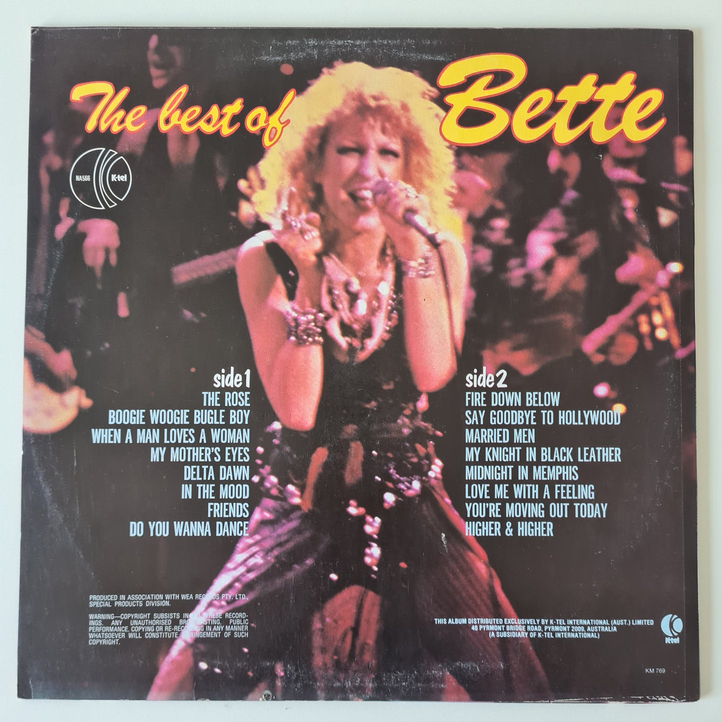 Bette Midler – The Best Of Bette - 1981 (Australian ONLY Pressing) - Vinyl Record LP (near mint)