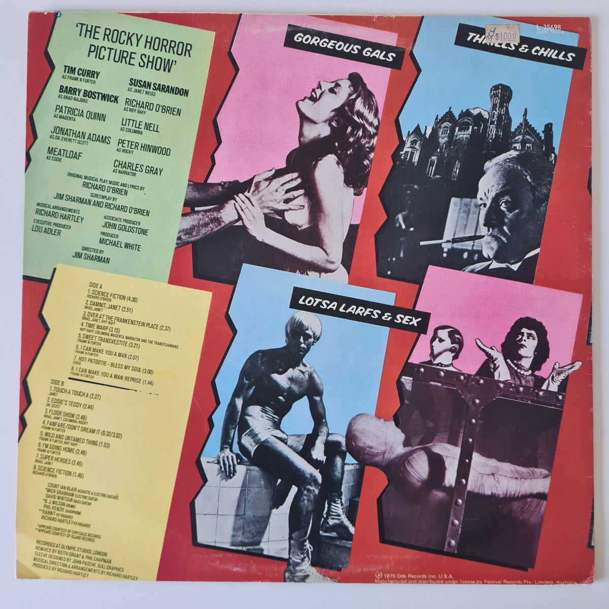 Various (Tim Curry, Meat Loaf, Richard O'Brien) - The Rocky Horror Picture Show - 1975 (1977 Australian Pressing)- Vinyl Record LP