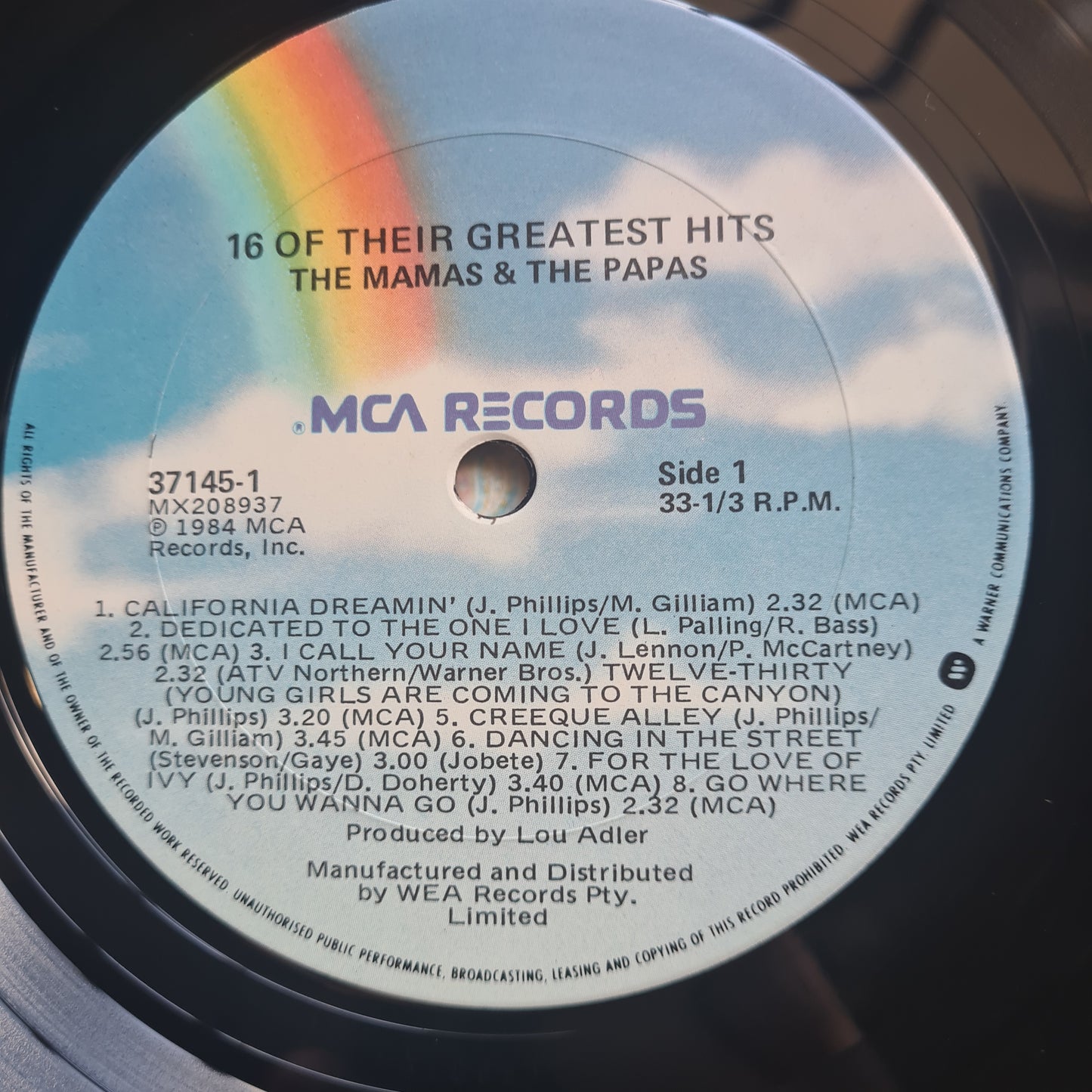 The Mamas & The Papas – 16 Of Their Greatest - 1969 (1984 Australian Pressing) - Vinyl Record LP