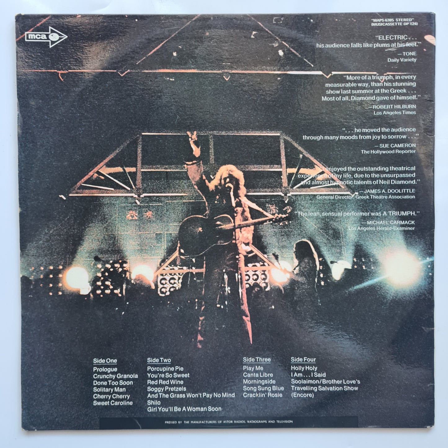 Neil Diamond – Hot August Night - 1972 (First Australian Pressing) - Vinyl Record 2LP