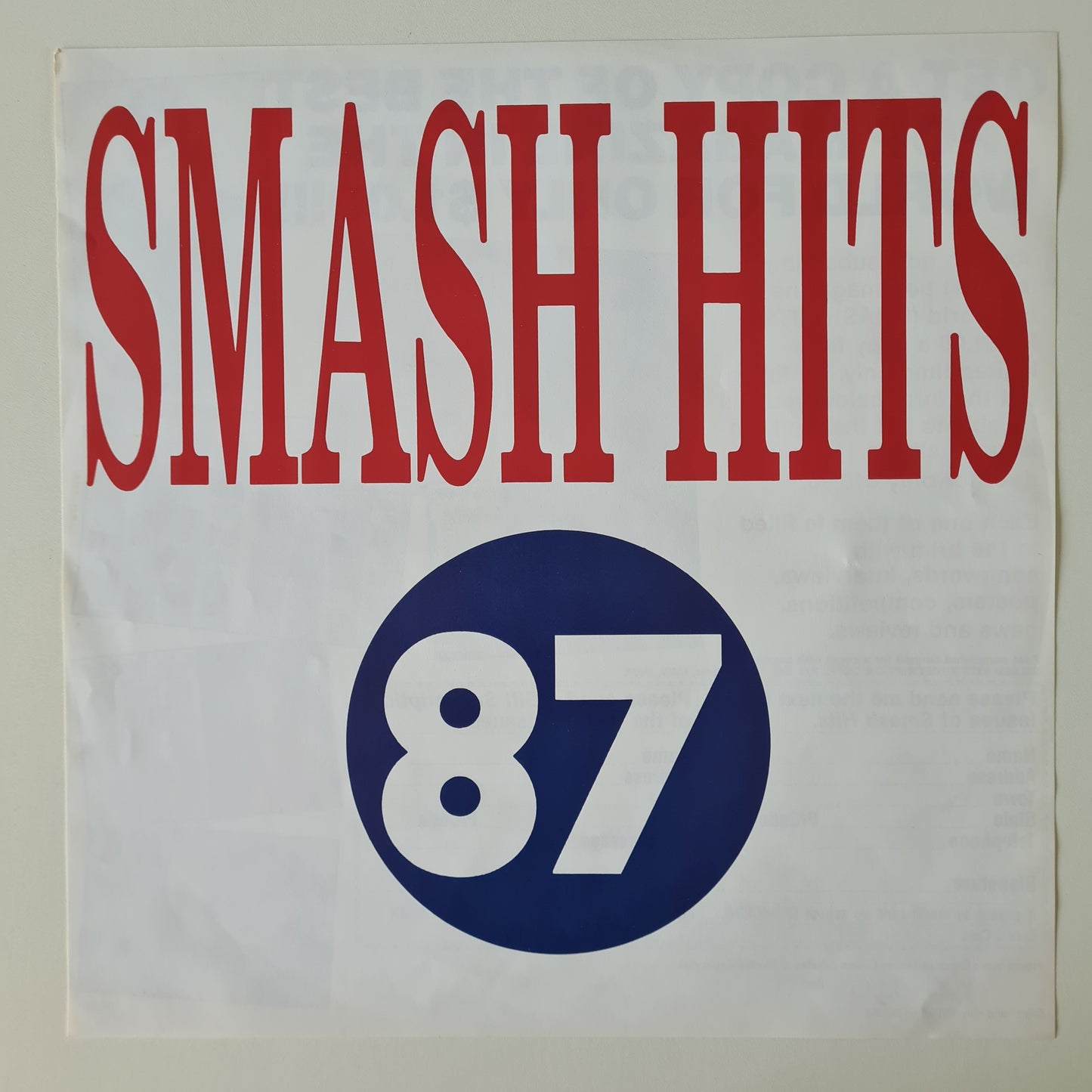 Various Artists – Smash Hits 87 - 1987 (Australian Only Pressing) - Vinyl Record LP (near mint)
