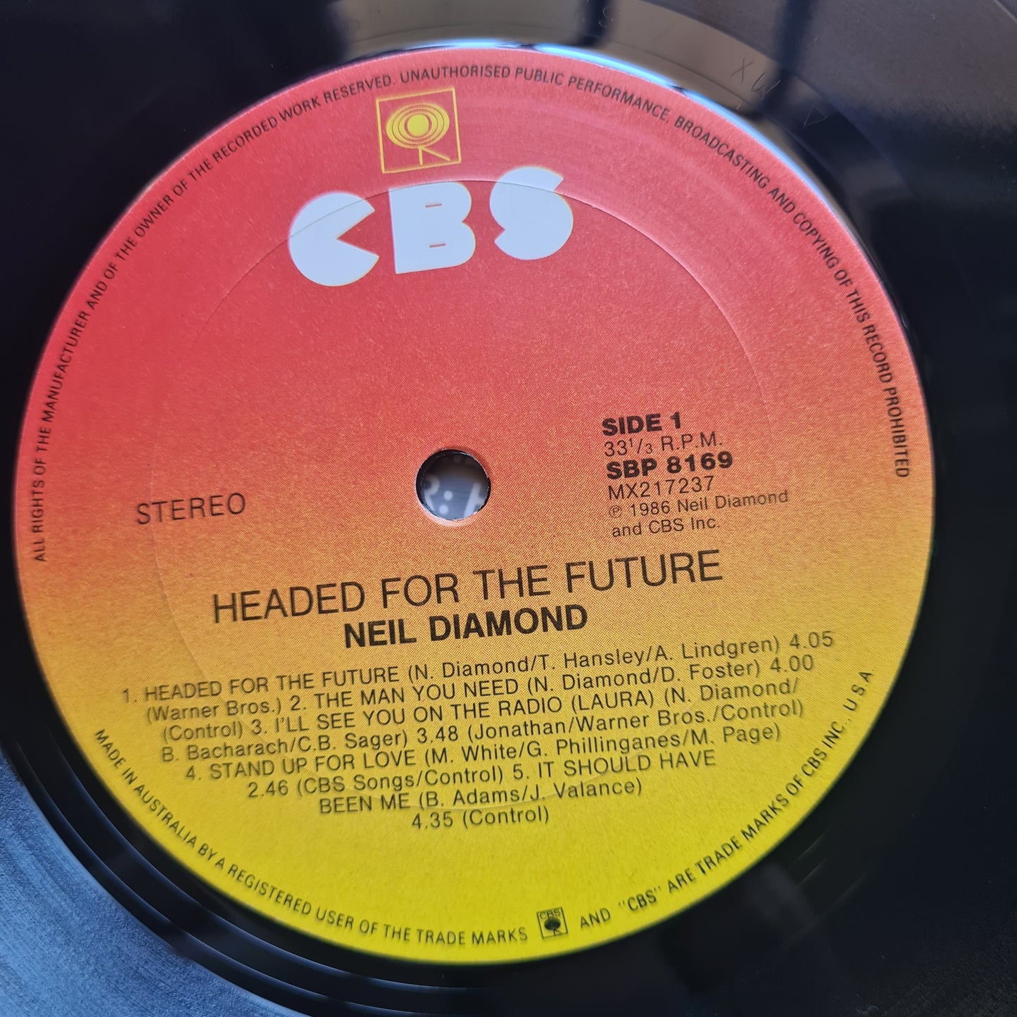 Neil Diamond – Headed For The Future - 1986 - Vinyl Record LP