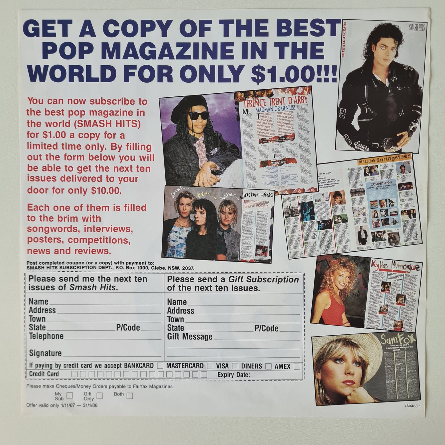 Various Artists – Smash Hits 87 - 1987 (Australian Only Pressing) - Vinyl Record LP (near mint)