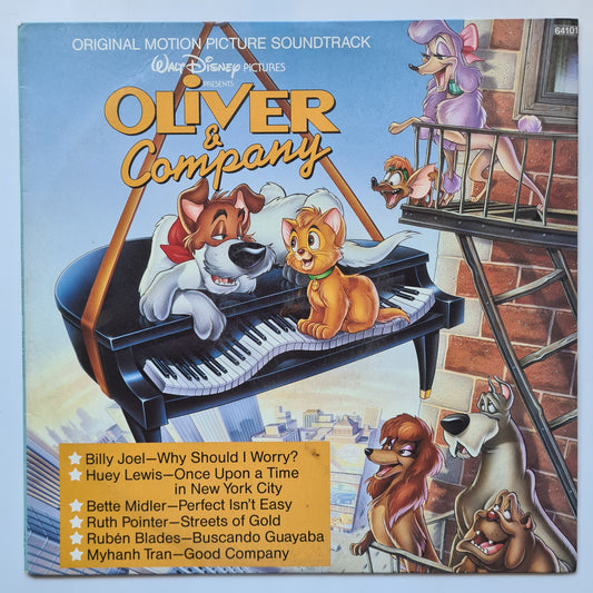 Various (Billy Joel, Huey Lewis, Bette Midler, etc.) – Walt Disney Pictures Presents: Oliver & Company - 1988 - Vinyl Record LP