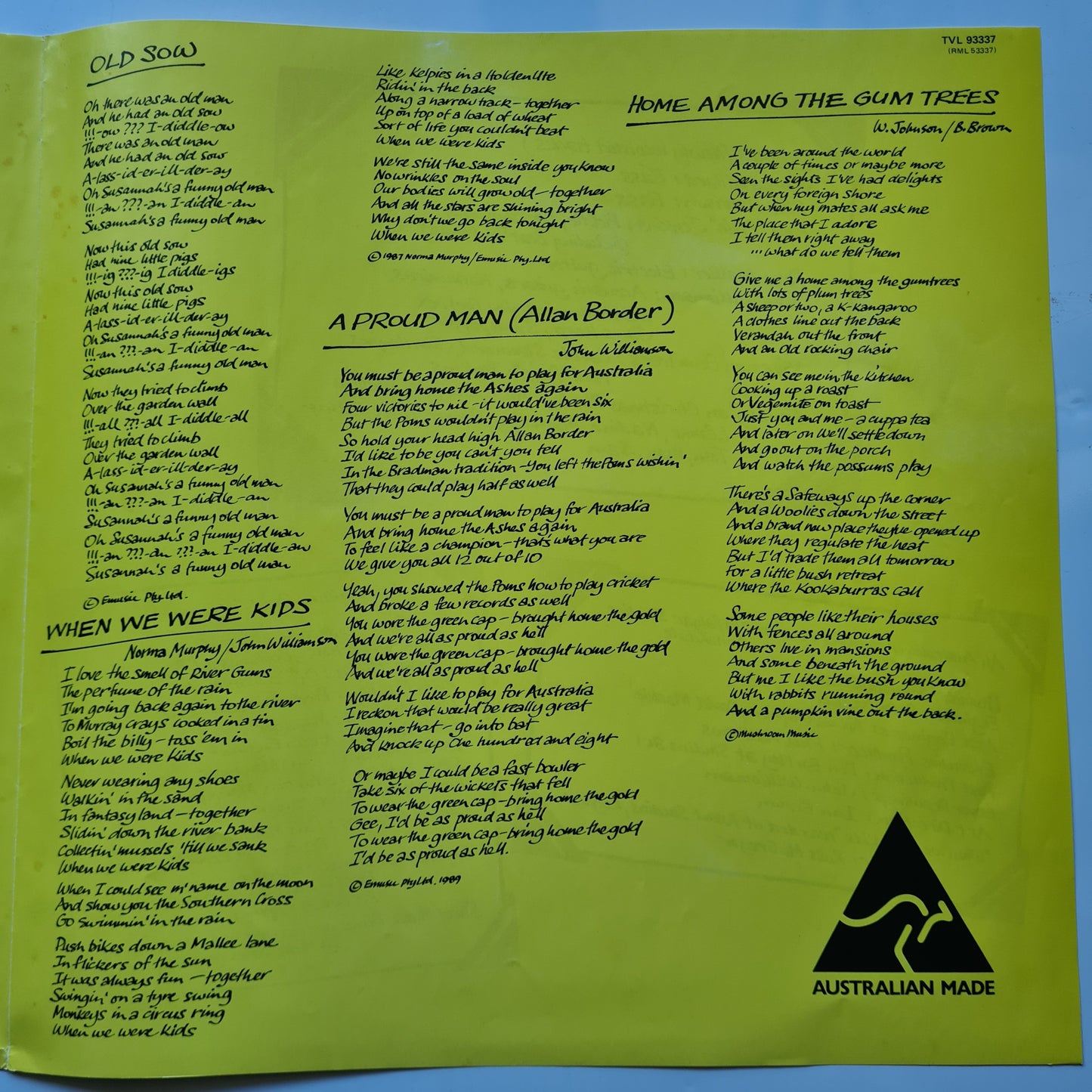 John Williamson - JW'S Family Album - 1990 - Vinyl Record LP