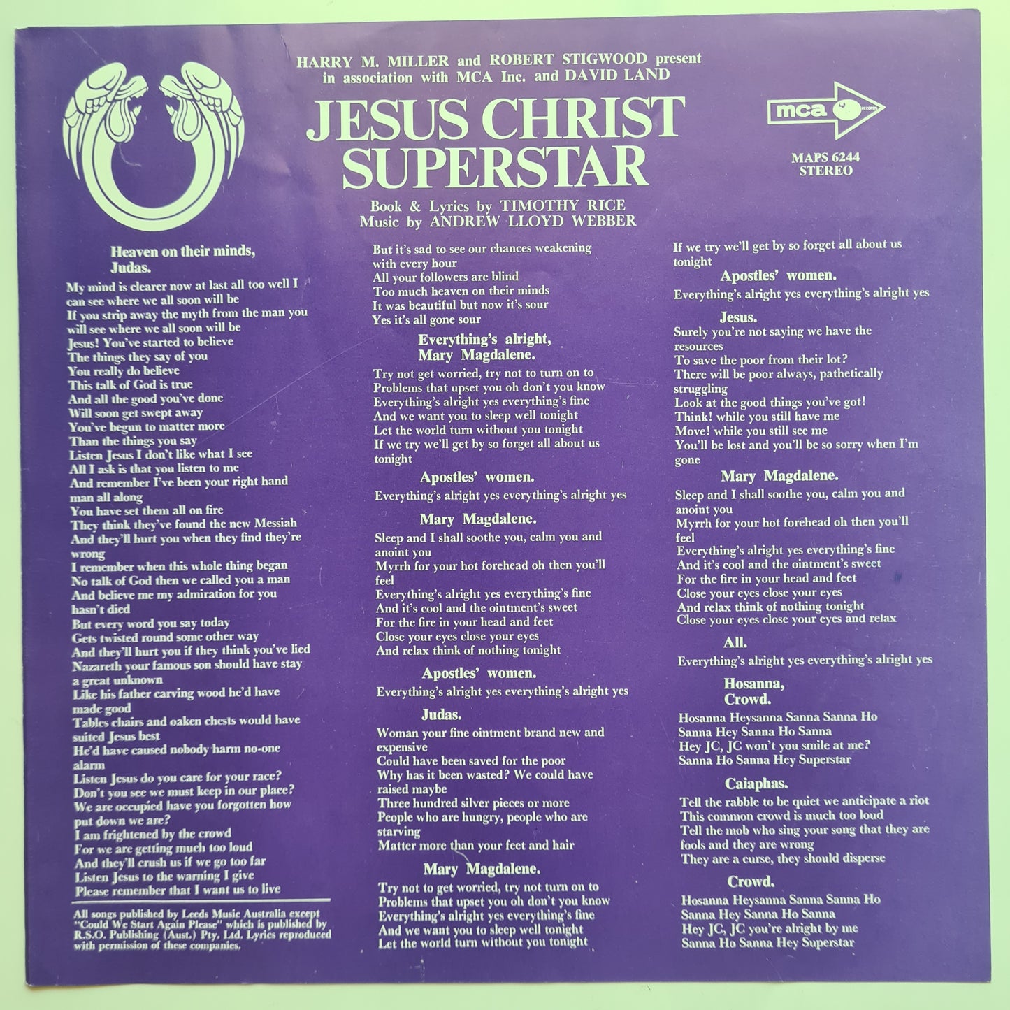 Various – Jesus Christ Superstar (Original Australian Cast Recording) - 1972 (1st Pressing) - Vinyl Record LP