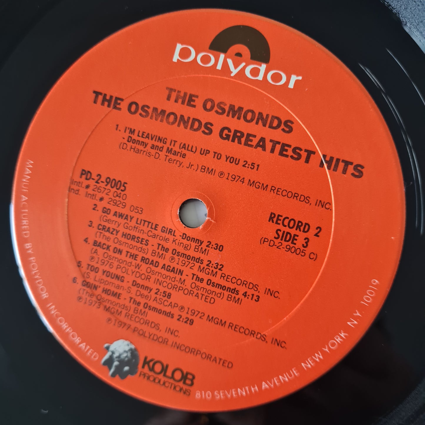 The Osmonds – The Osmonds Greatest Hits - 1977 - Vinyl Record 2LP