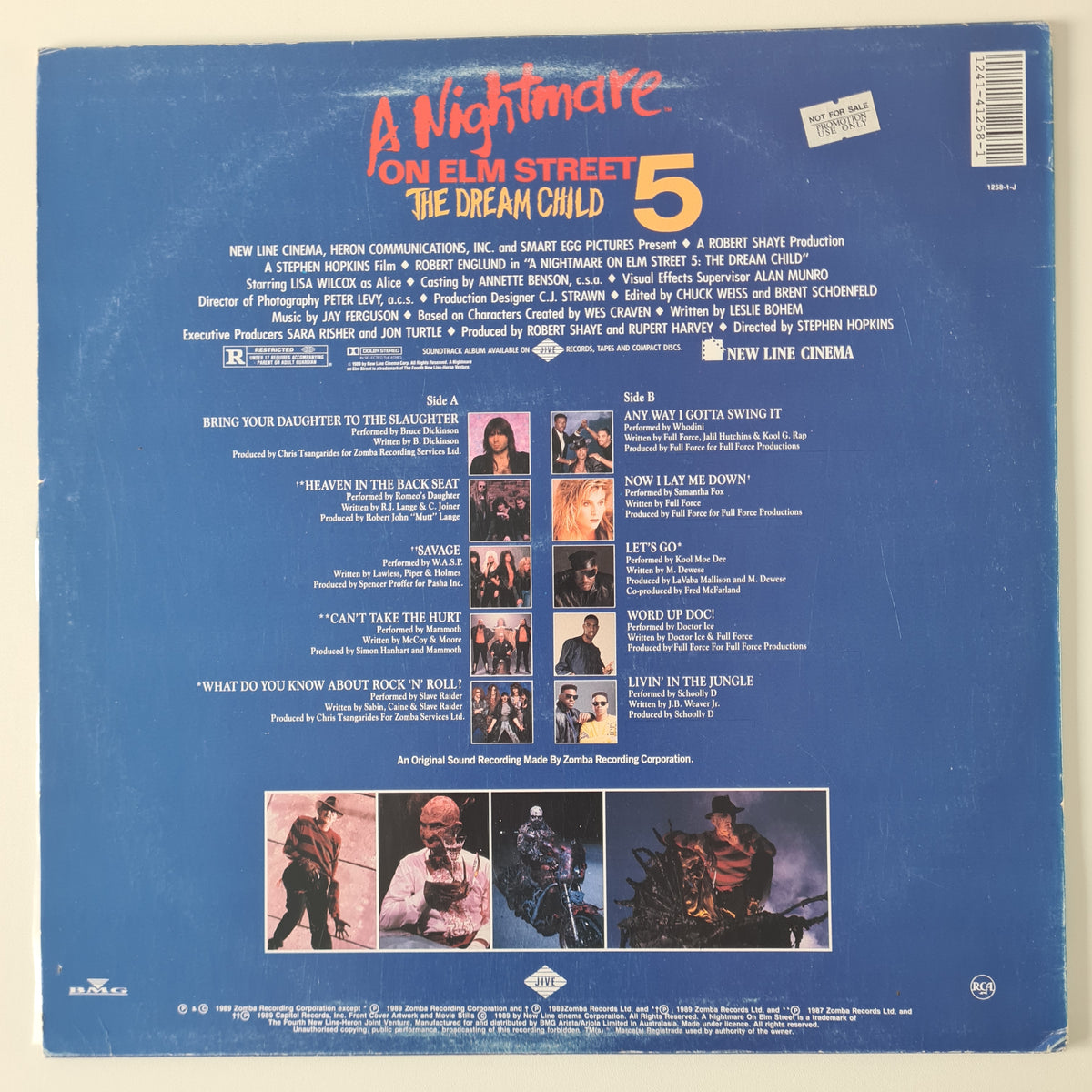 Various – A Nightmare On Elm Street 5: The Dream Child (Music From The New Line Cinema Motion Picture Soundtrack) - 1989 - Vinyl Record LP