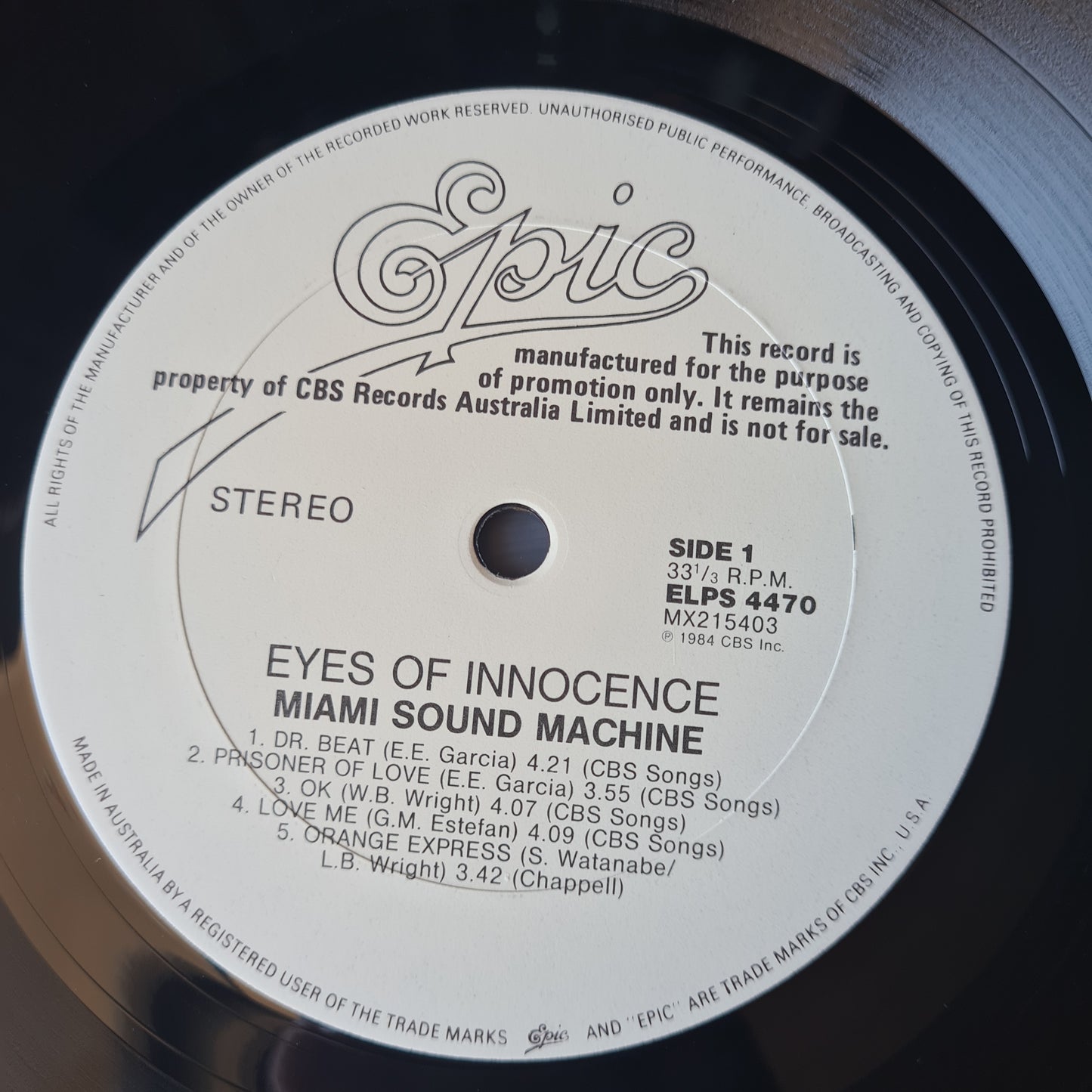 Miami Sound Machine – Eyes Of Innocence - 1984 - Vinyl Record LP
