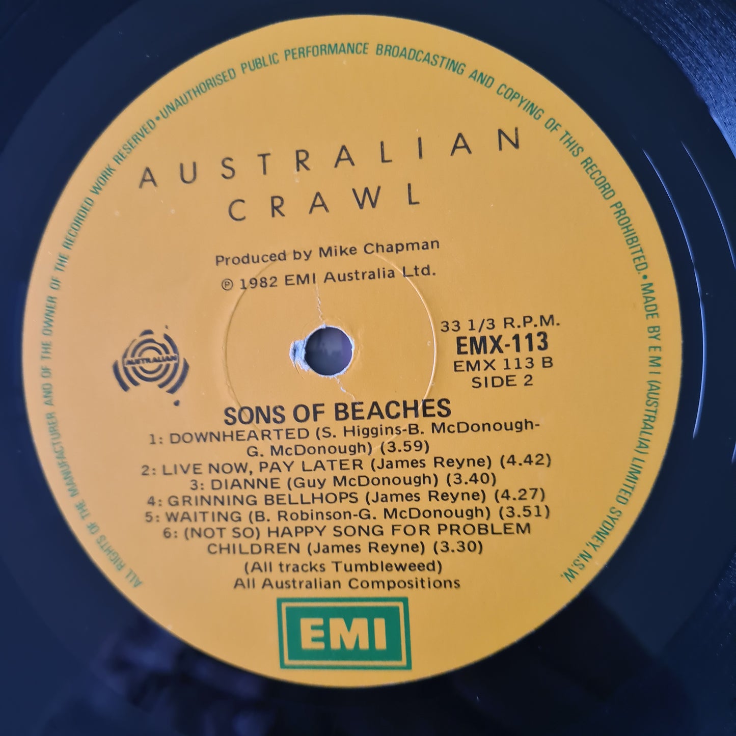 Australian Crawl – Sons Of Beaches - 1982 - Vinyl Record LP