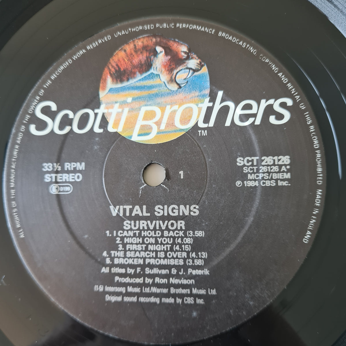 Survivor – Vital Signs- 1984 (UK Pressing) - Vinyl Record LP