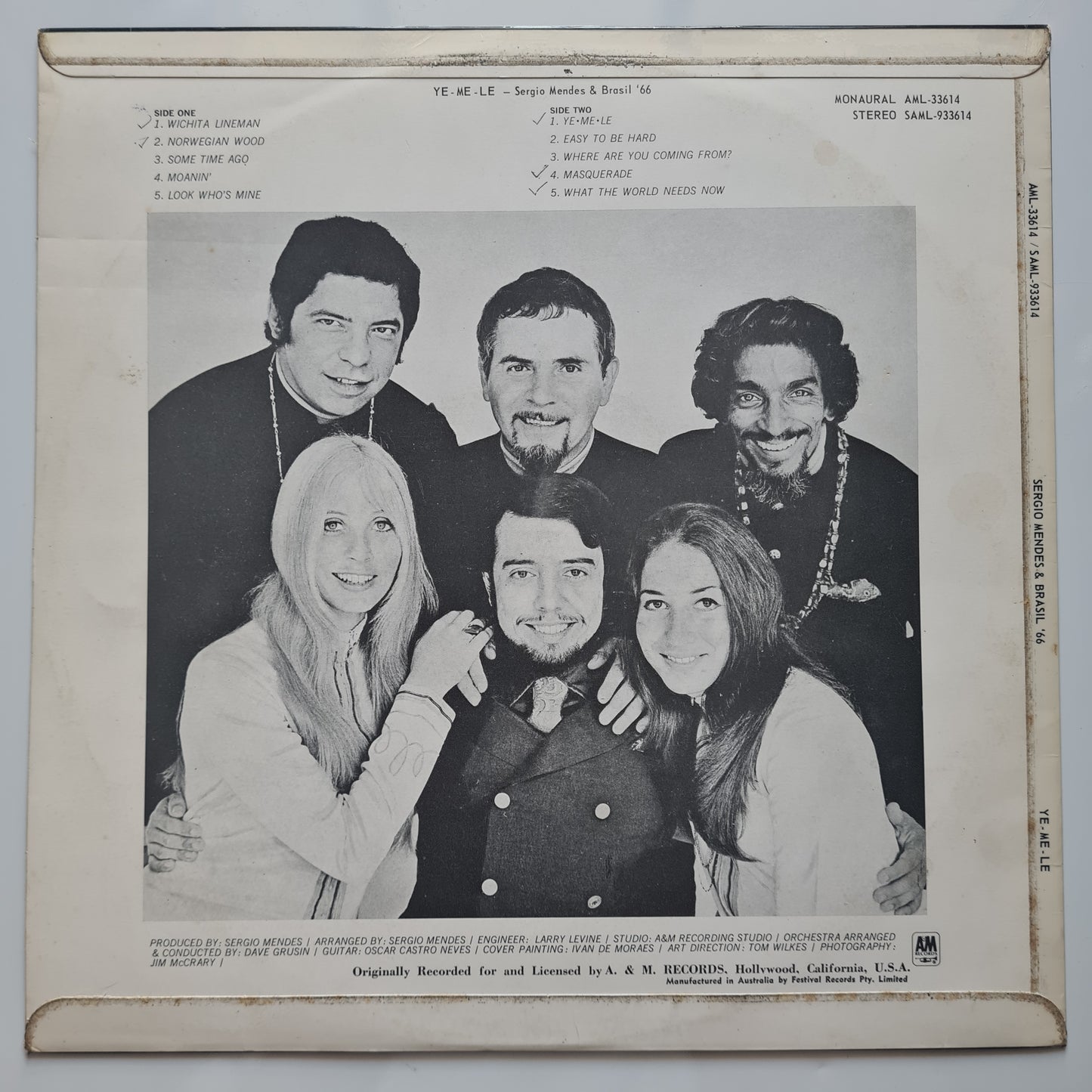 Sergio Mendes & Brasil '66 – Ye-Me-Lê - 1969 - Vinyl Record LP 🇧🇷