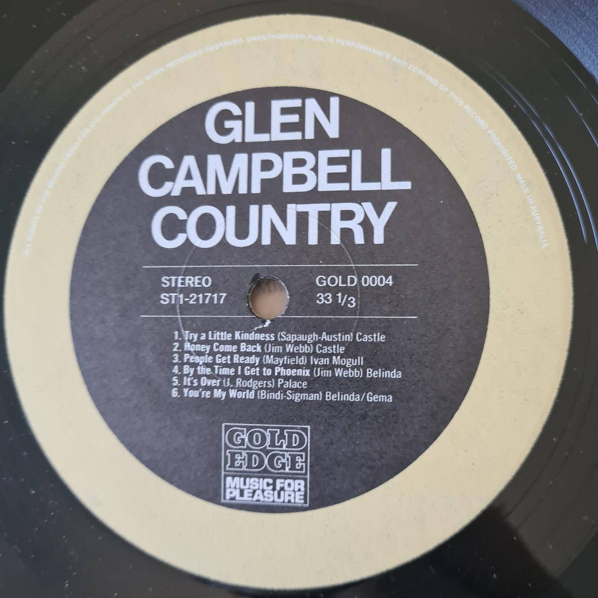 Glen Campbell - Glen Campbell Country (Greatest Hits) - 1970 - Vinyl Record LP