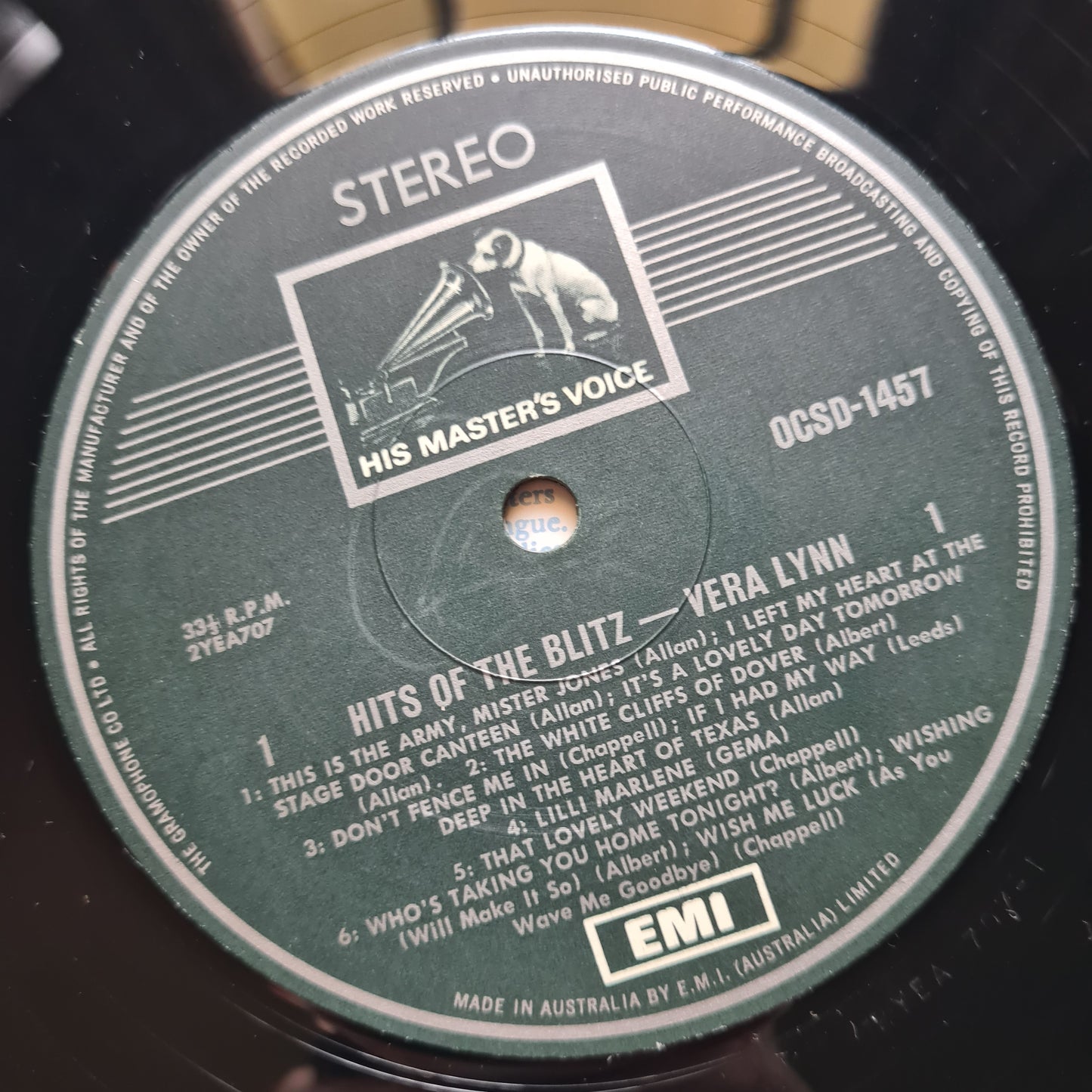 Vera Lynn With Tony Osborne And His Orchestra – Hits Of The Blitz - 1962 - Vinyl Record LP