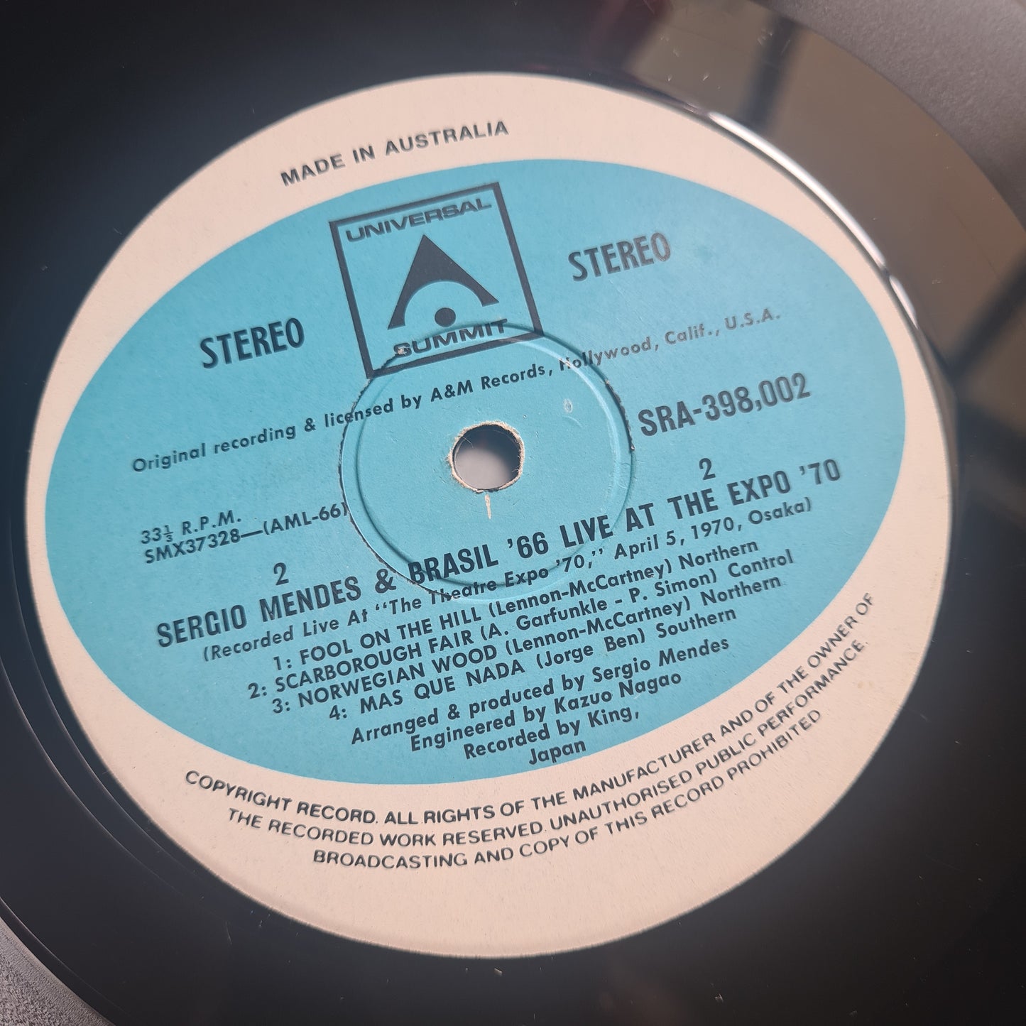 Sergio Mendes & Brasil '66 – Live At The Expo '70 - 1970 - Vinyl Record LP 🇧🇷