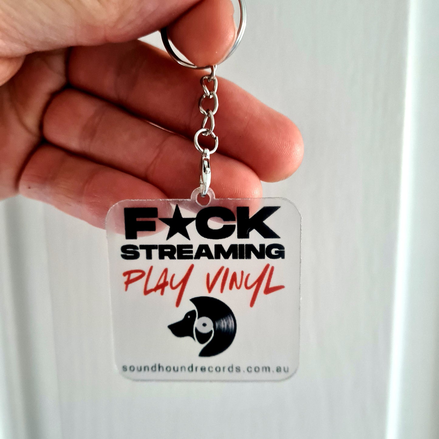 F*CK STREAMING PLAY VINYL - Acrylic Keyring / Keychain - Free Shipping!