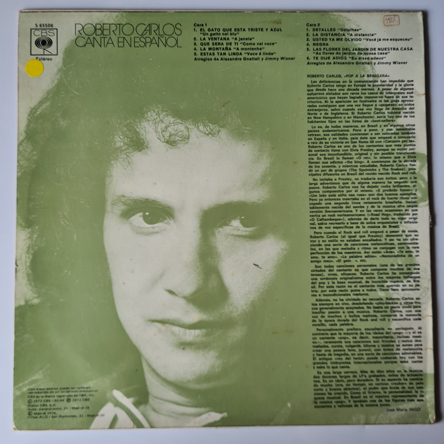 Roberto Carlos – Canta En Español - 1973 - Vinyl Record LP 🇧🇷