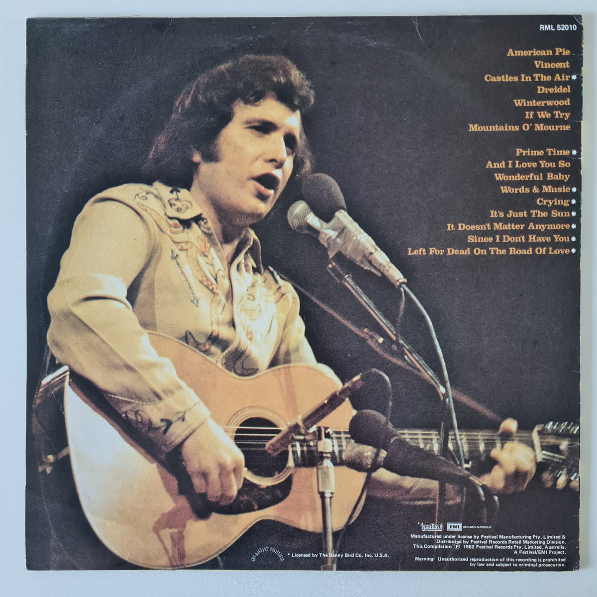 Don McLean – The Very Best Of Don McLean - 1980 (1982 1st Australian Pressing) - Vinyl Record LP