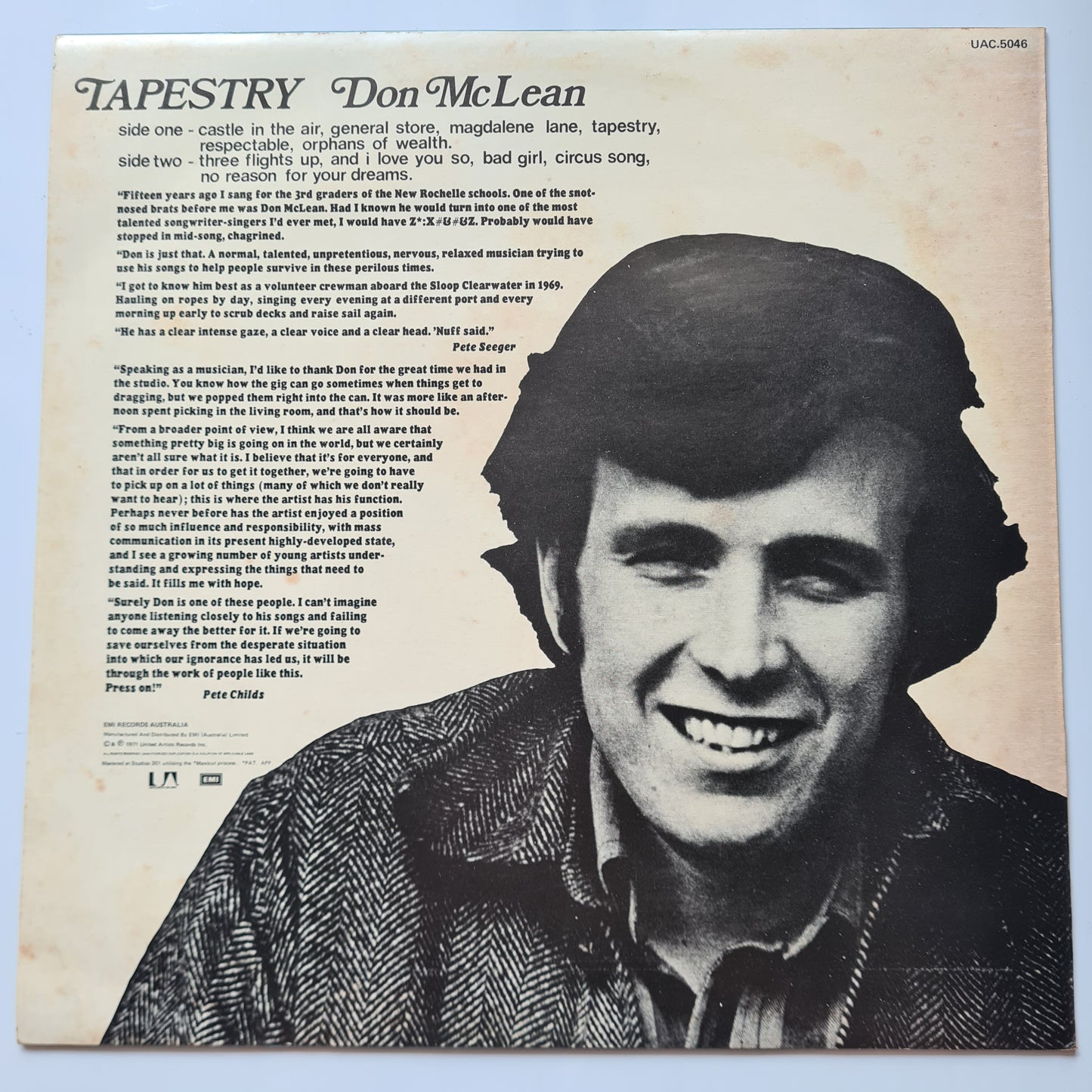 Don McLean - Tapestry - 1971 - Vinyl Record LP