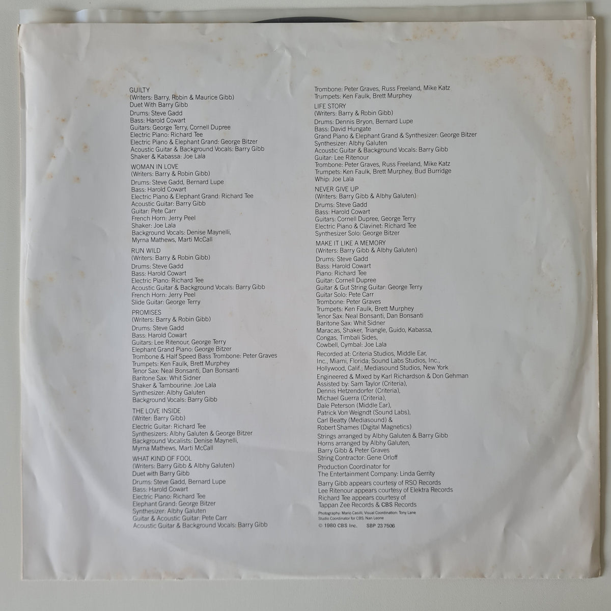 Barbara Streisand/ Barry Gibb – Guilty - 1980 - Vinyl Record LP