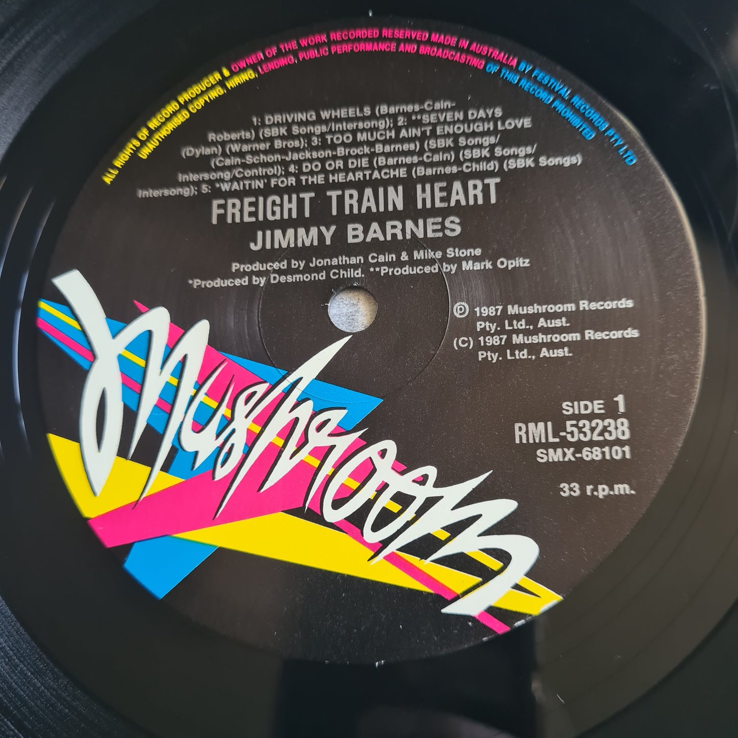 Jimmy Barnes – Freight Train Heart - 1987 - Vinyl Record LP