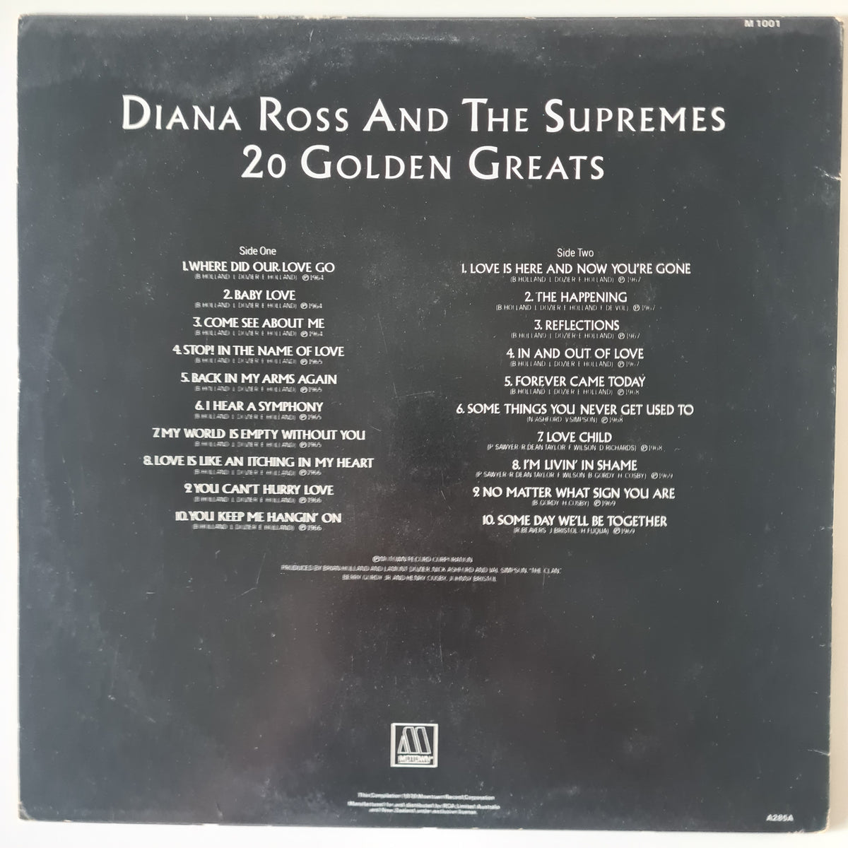 Diana Ross & The Supremes – 20 Golden Greats - 1977 - Vinyl Record LP