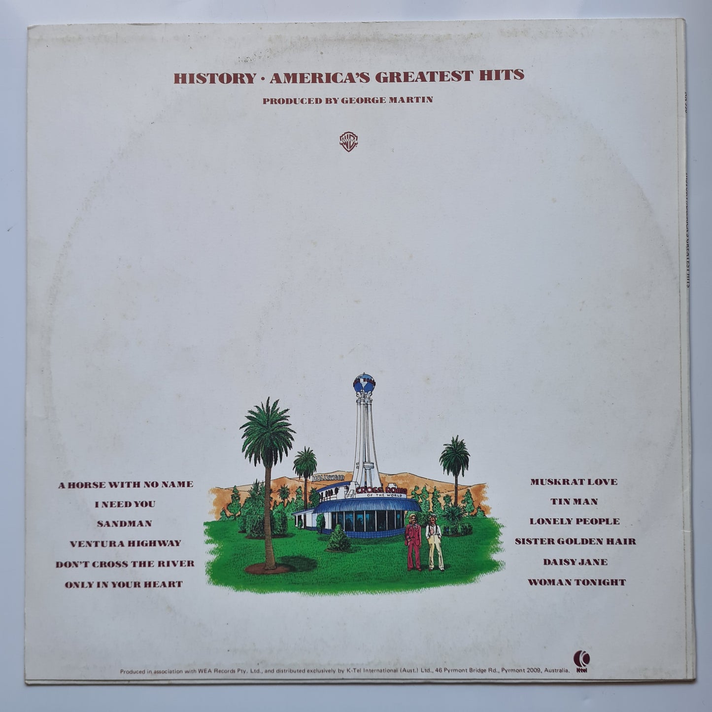 America – History: America's Greatest Hits - 1975 (1st Australian Pressing) - Vinyl Record LP