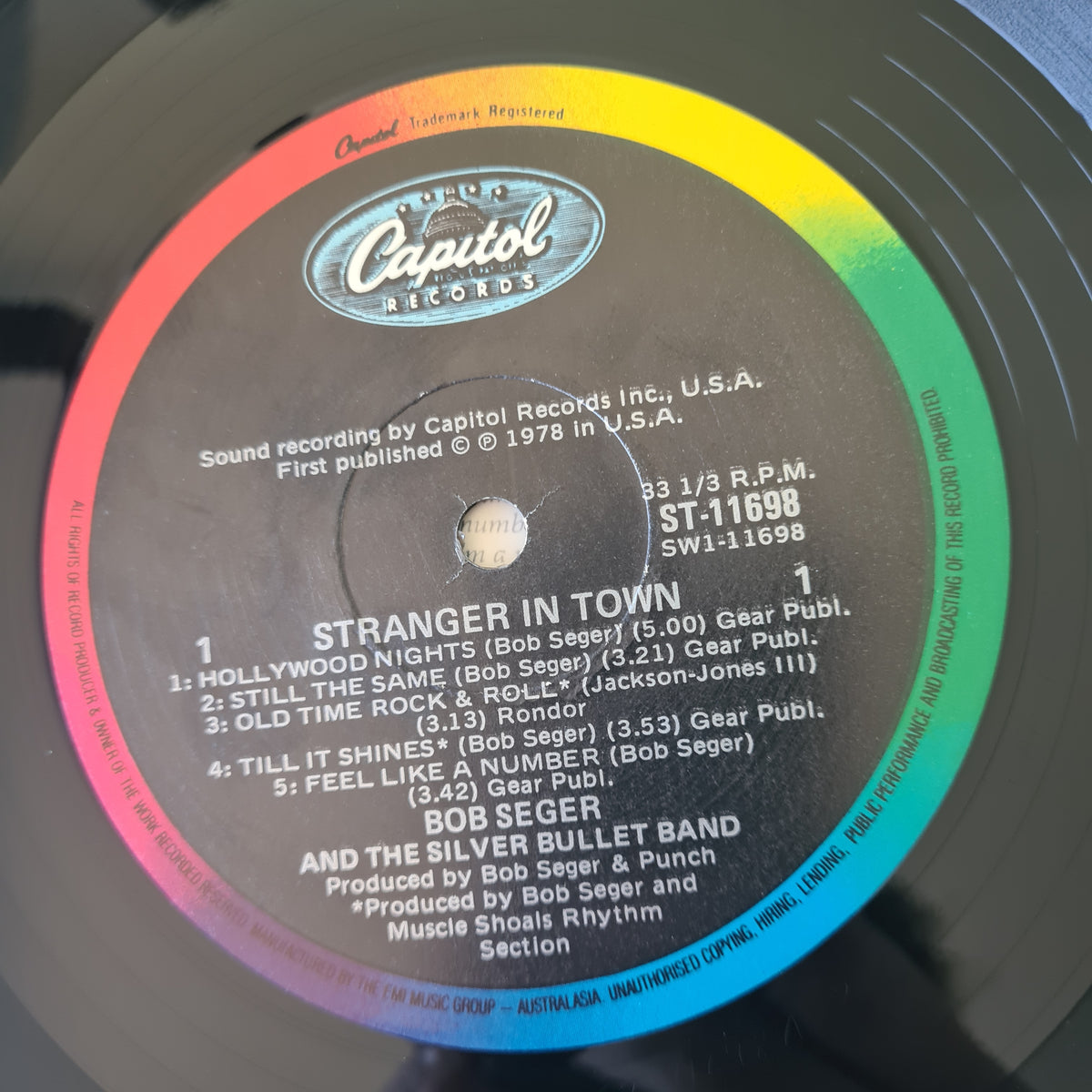 Bob Seger & The Silver Bullet Band – Stranger In Town - 1978 (Late 70's Australian reissue) - Vinyl Record LP
