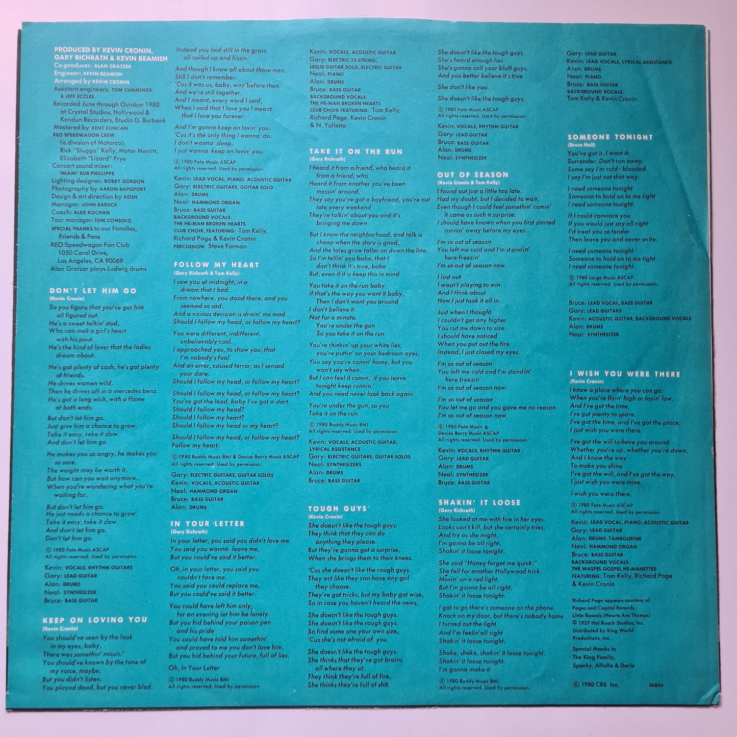 REO Speedwagon – hi INfiDELITY - 1980 (USA Pressing) - Vinyl Record LP