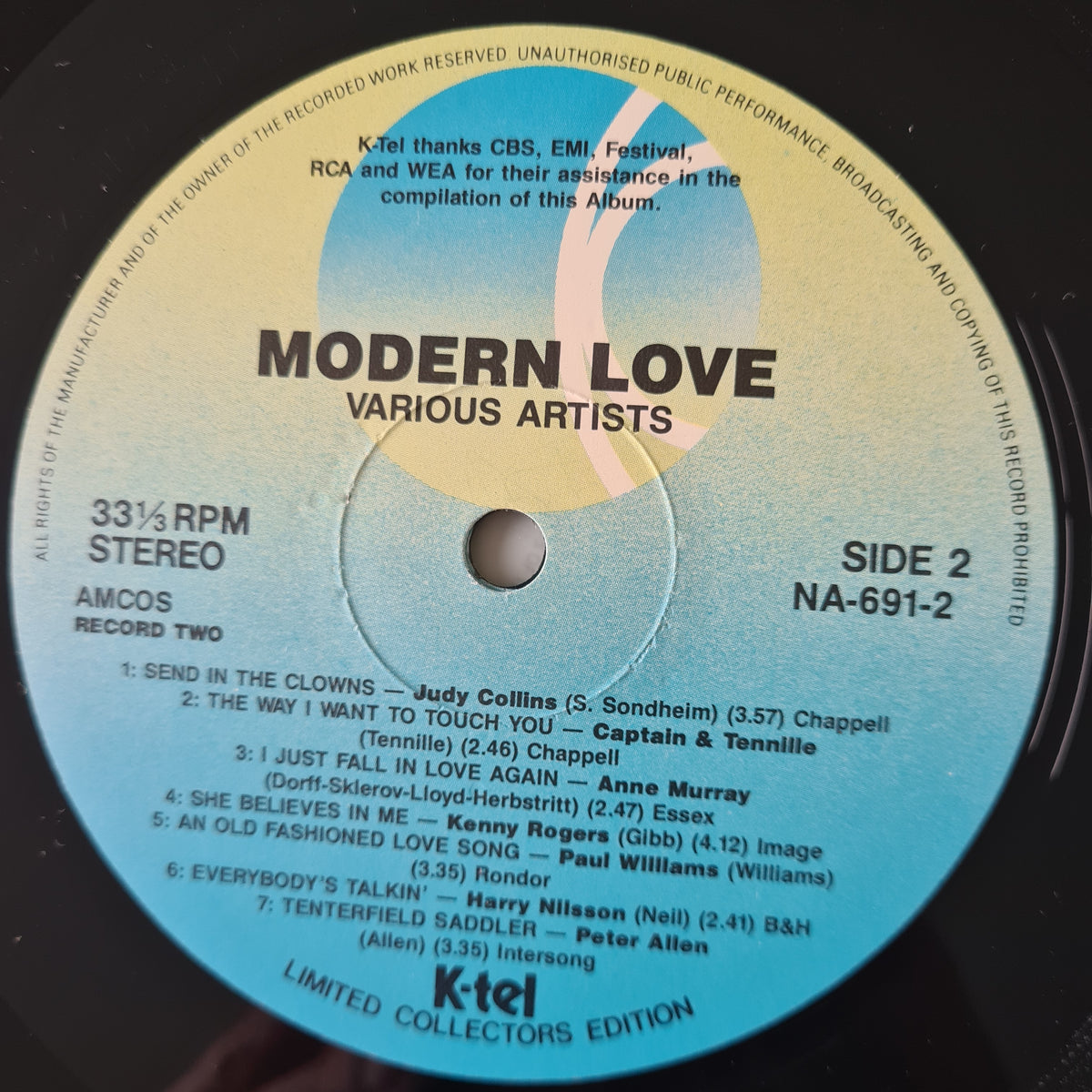 Various Artists – Modern Love 30 Love Songs For Today - 1988 (Australian Only Release) - Vinyl Record 2LP