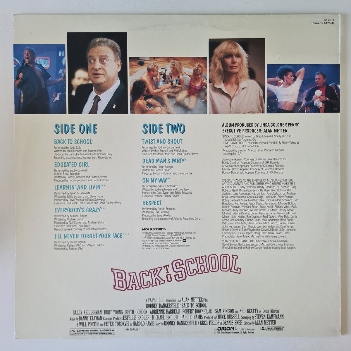 Various - Back To School: Music From The Motion Picture Soundtrack - 1986 - Vinyl Record LP (Near Mint)