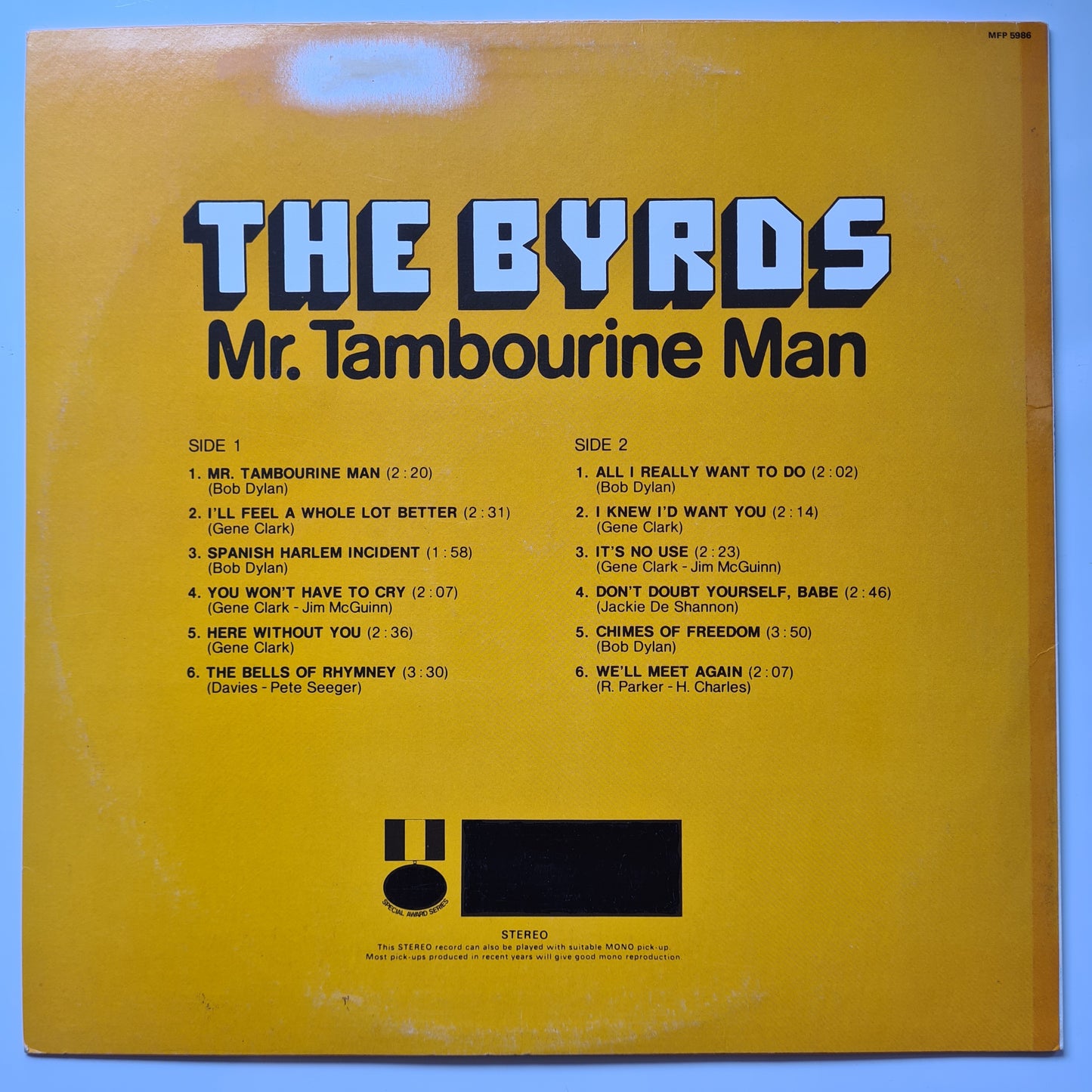 The Byrds – Mr. Tambourine Man - 1965 (70's Australian reissue) - Vinyl Record LP