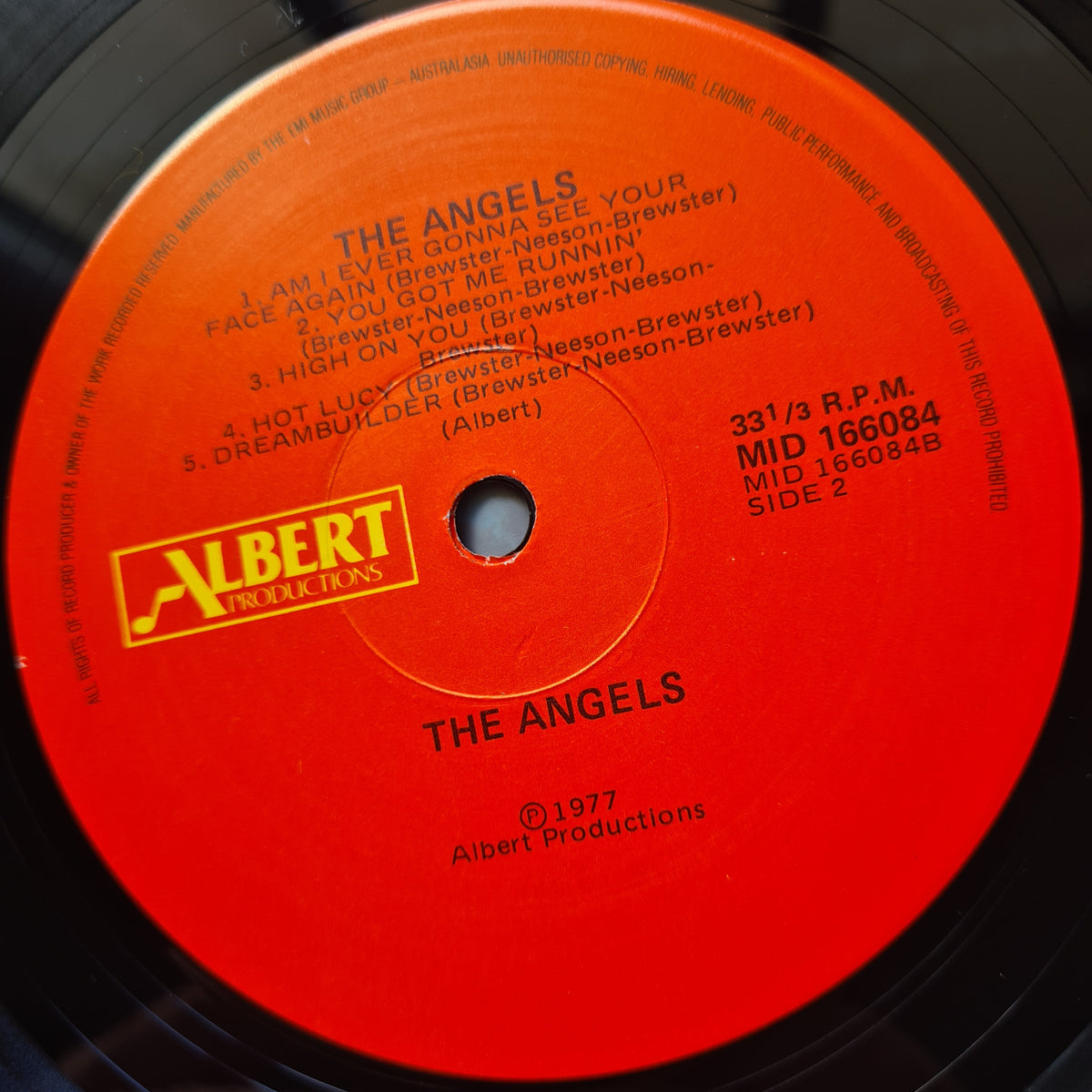 The Angels – The Angels - 1977 (1987 Red Label Pressing- Near Mint record looks Unplayed) - Vinyl Record LP