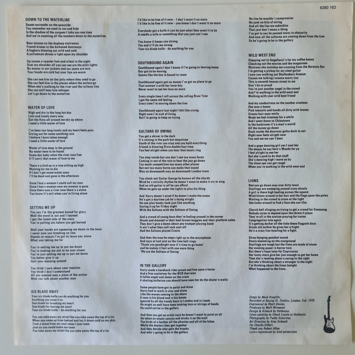 Dire Straits – Dire Straits - 1978 - Vinyl Record LP