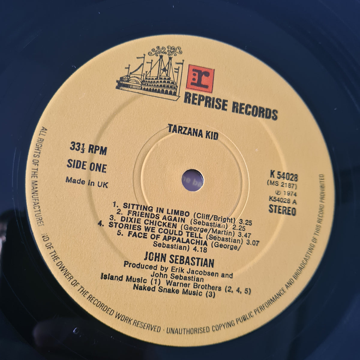 John Sebastian – Tarzana Kid - 1974 (UK Pressing) - Vinyl Record LP