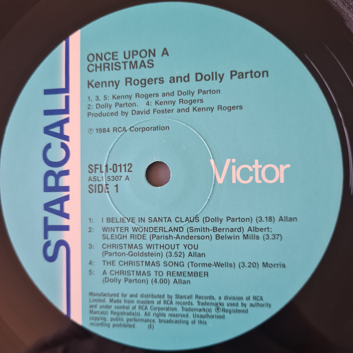 Kenny Rogers & Dolly Parton - Once Upon A Christmas - 1984 - Vinyl Record LP
