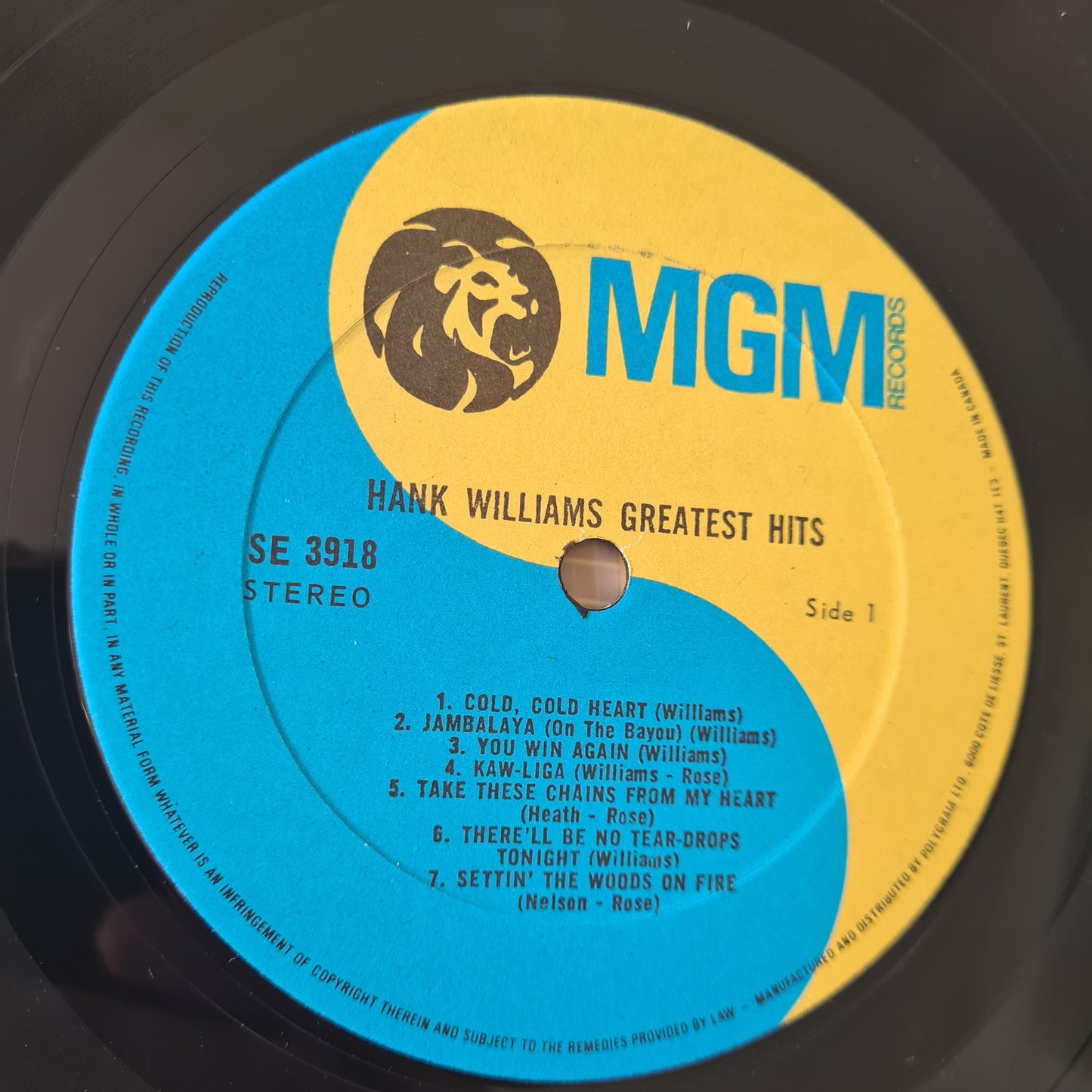 Hank Williams – Hank Williams’ Greatest Hits - 1971 (Canadian Pressing) - Vinyl Record LP